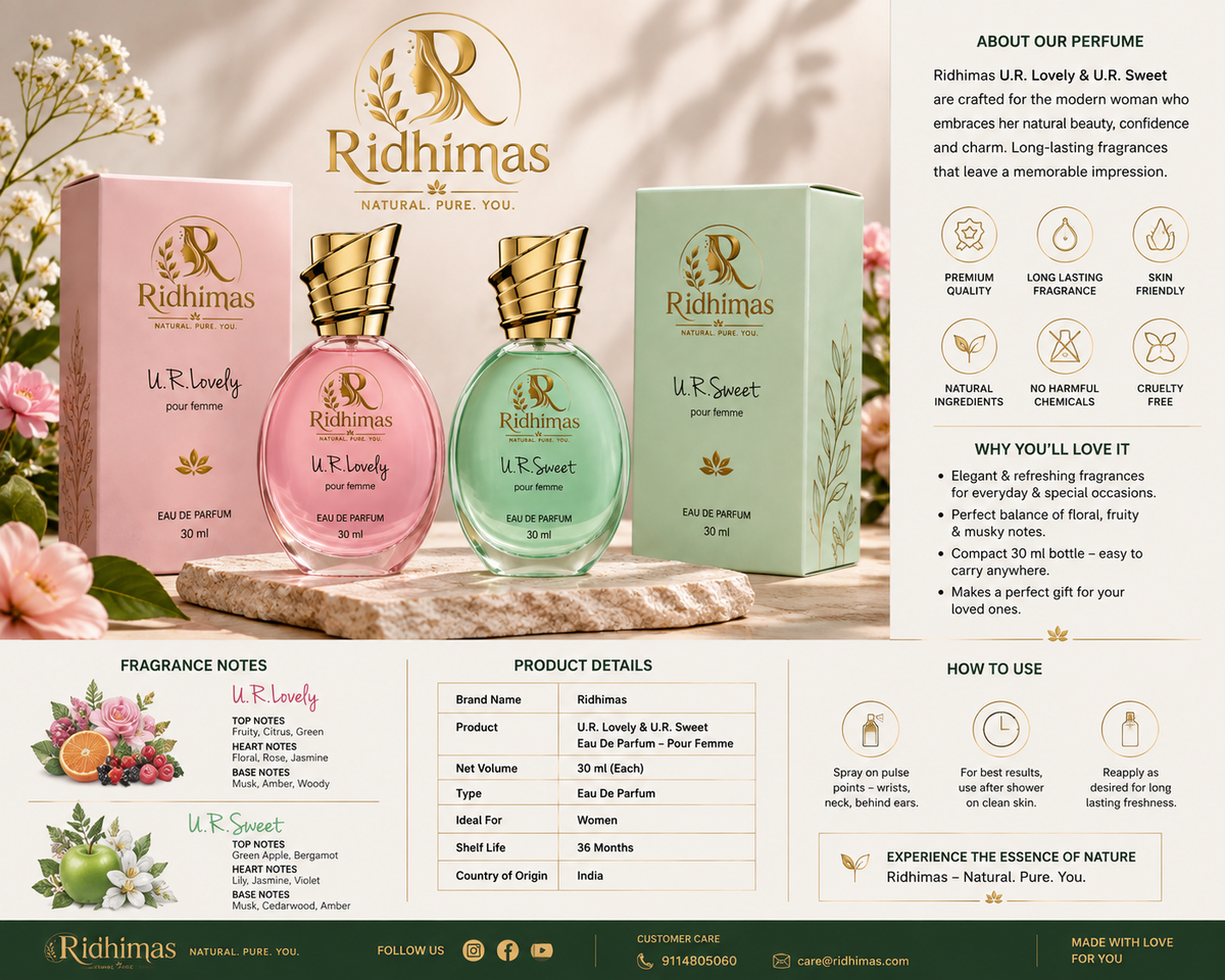 RIDHIMAS Women’s Eau de Parfum – 30 ml | U.R. Lovely & U.R. Sweet
